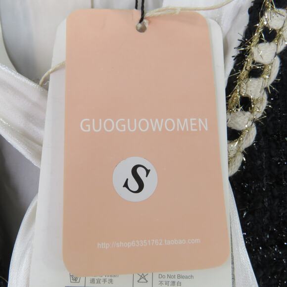 GG Women Tweed Preppy Glam Layered Puff Sleeve Blouse Small - Picture 6 of 7